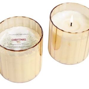 Christmas candle in sm. gold glass 7oz.