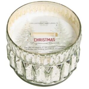 Christmas 2 wick candle in mercury glass 9.5oz.