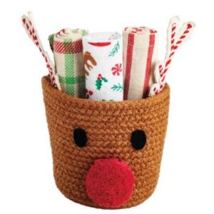 Reindeer Basket Towel Set