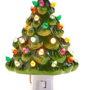 Vintage Christmas Tree Handpainted Nightlight