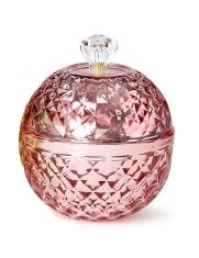 Covered Metallic Glass Filled Candle in Gift Box-Pink