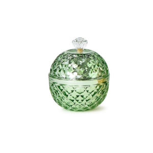 Covered Metallic Glass Filled Candle in Gift Box-Green