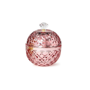 Covered Metallic Glass Filled Candle in Gift Box-Pink