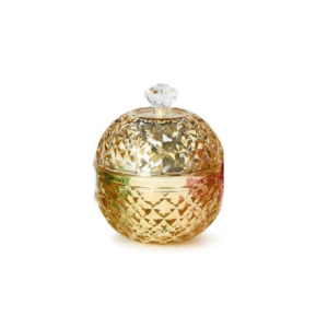 Covered Metallic Glass Filled Candle in Gift Box-Gold