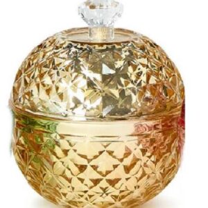 Covered Metallic Glass Filled Candle in Gift Box-Gold