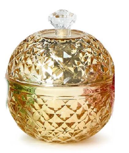 Covered Metallic Glass Filled Candle in Gift Box-Gold