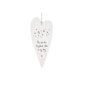 East of India – Ceramic Hanging Heart – You are the brightest star in my sky