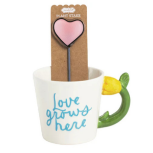 Mudpie Heart Plant Stake Mug