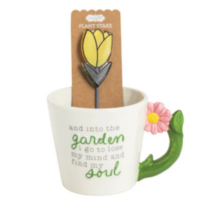 Mudpie Find My Soul plant stake mug