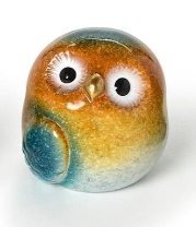 Twos Company Blue Orange Owl Decor