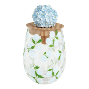 Mudpie Stemless Hydrangea Wine Glass